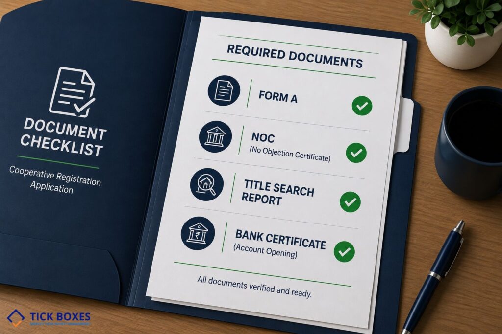 Document checklist for cooperative housing society registration in India