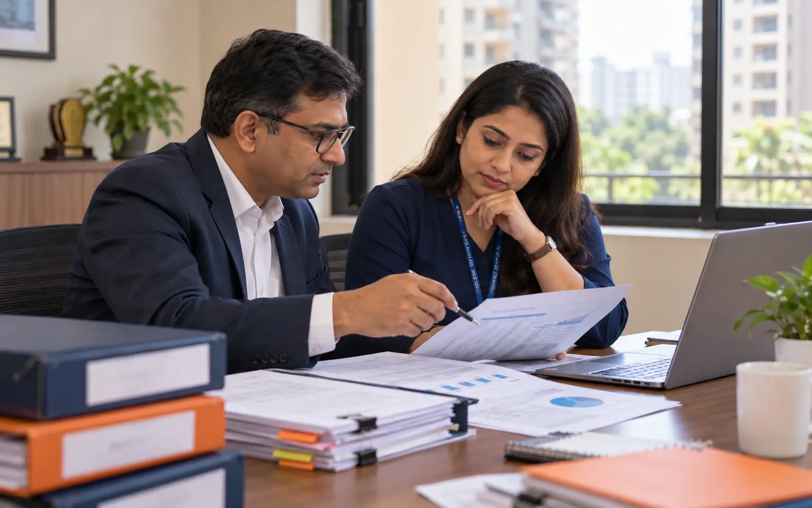 Audit and tax documents being prepared for a housing society