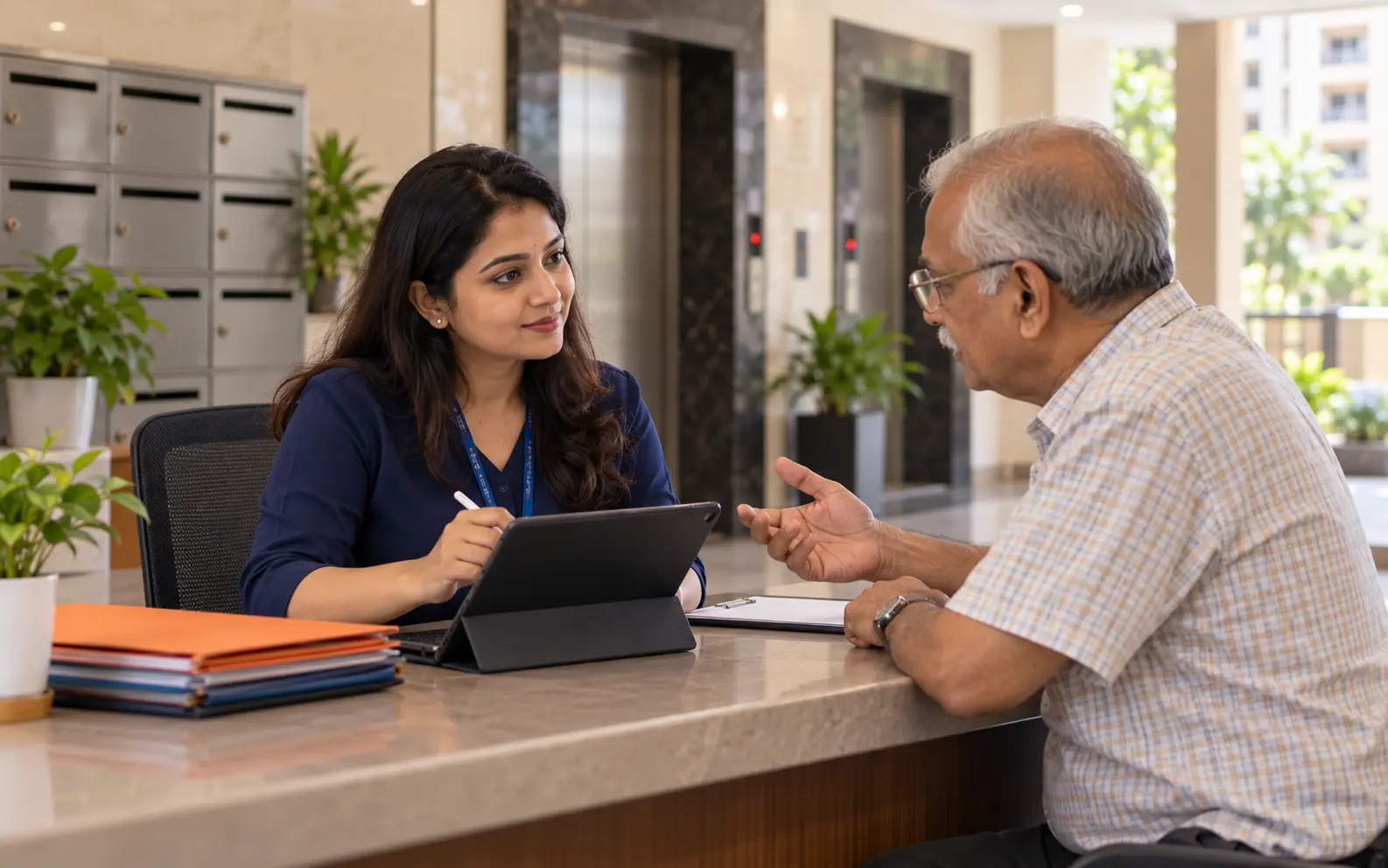 Society helpdesk tracking a resident complaint through to resolution