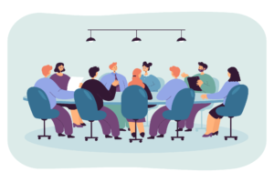 Managing committee members in a meeting discussing spending authority under Chapter XI-B