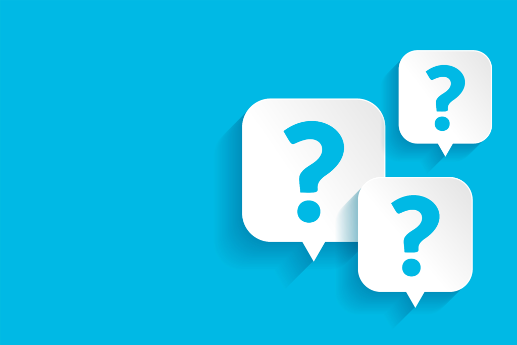 Question mark icons representing doubts about housing society committee member eligibility