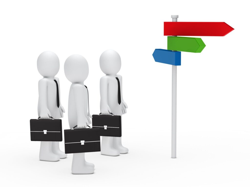Signpost with multiple directions representing conflicting bye-law and Rule 106C-12 apportionment choices